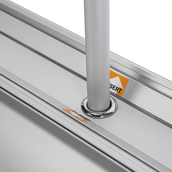 Soporte de pancarta retr&aacute;ctil de doble cara